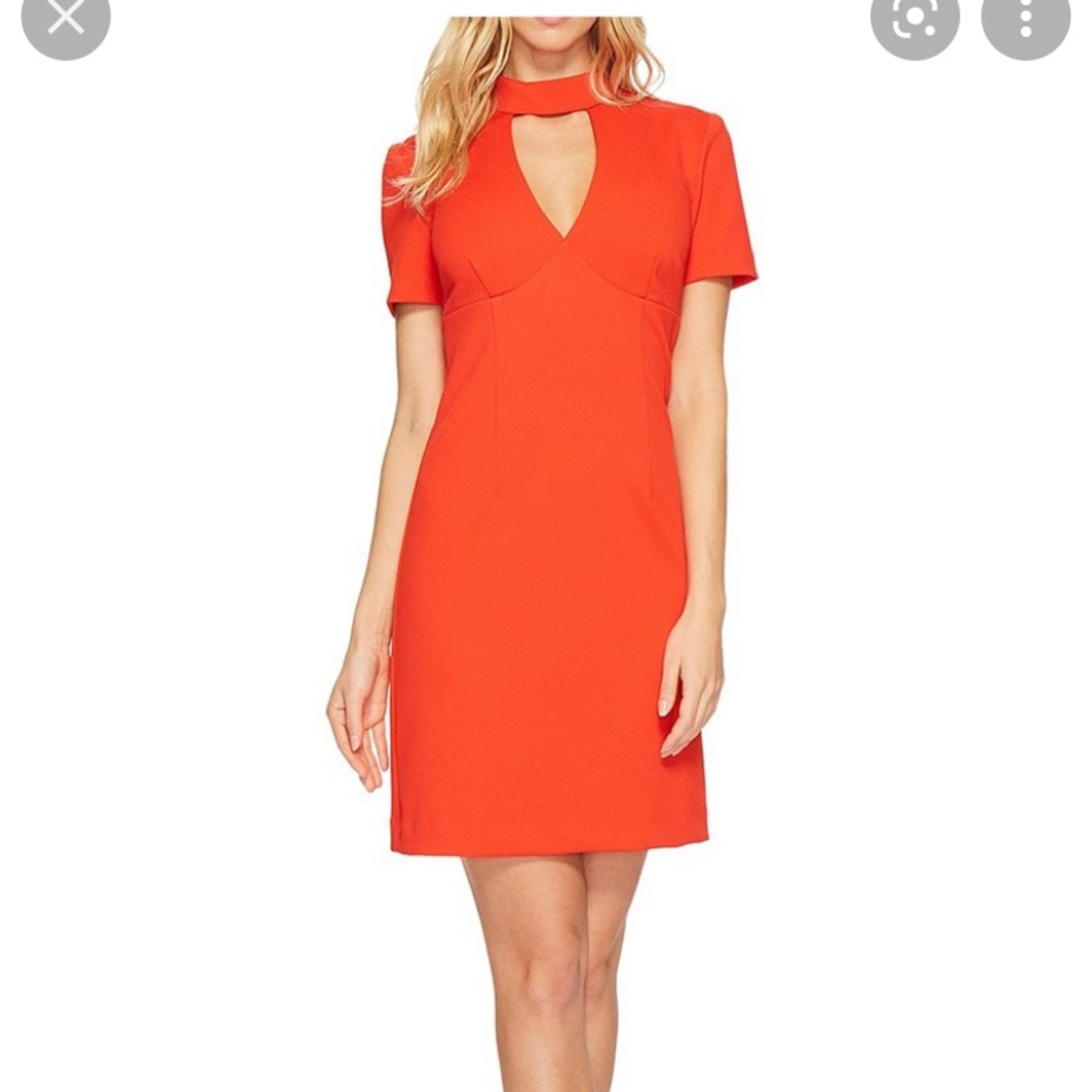 Trina Trina Turk hot red orange mini dress. Size 8